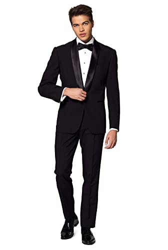 OppoSuits Formales Outfit für Männer - Premium Smoking - Tailliertes Outfit - Schwarz - Inklusive Blazer, Hose und Fliege