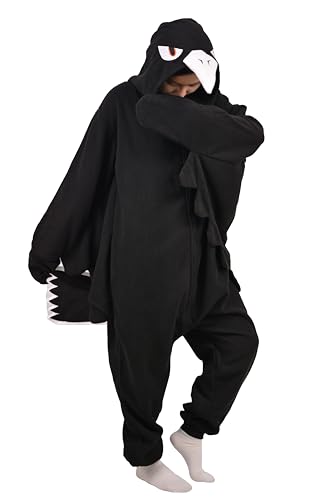 LorranTree Onesie Kostüm Jumpsuit Krähe Costume Damen Herren Erwachsene Relaxo Pyjama Tier Crow Weihnachten Halloween Schlafanzug SY-Wuya XL