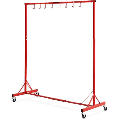 VEVOR Lackierständer, 1,5-2,1 m höhenverstellbar, 30 kg Tragkraft, Lackierständer für Autos, Lackiertrocknerständer mit 8 Haken und 4 Schwenkrädern, Karosserieständer für Autowerkstätten und Garagen