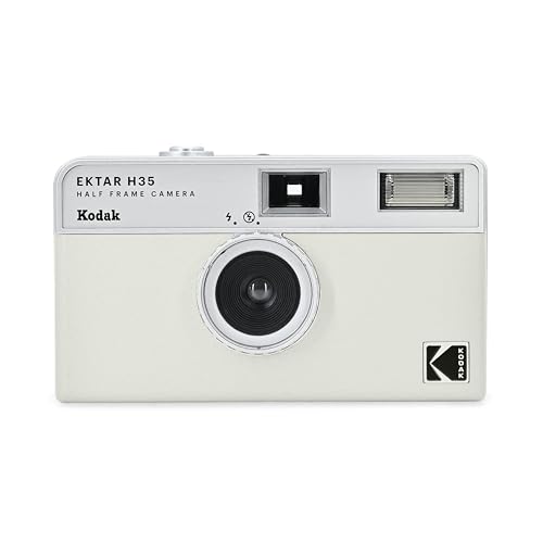 KODAK EKTAR H35 Mittelformat-Filmkamera, 35 mm, wiederverwendbar, ohne Fokussieren, leicht, einfach zu bedienen (gebrochenes Weiß)(Film und Batterie sind Nicht im Lieferumfang enthalten)