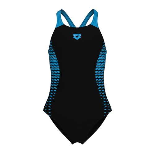 ARENA Openings Unisex Kinder Badeanzug, Black/Turquoise, 140
