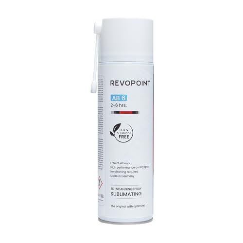 Revopoint 3D Scanning Spray für 3D-Scanner, für Reflektierende, Transparente, Schwarze oder stark strukturierte Oberflächen, kein Reinigen erforderlich, Sublimation, 500 ml, AB-6