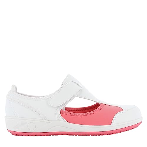 SAFETY JOGGER Arbeitsschuhe Damen Oxypas 39 EU Rosa - CAMILLE - Leichter, Bequemer Sicherheitsschuh mit Klettverschluss, ideal für Pflege, Küche oder Innenbereich, rutschfest