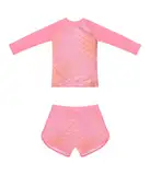 FP DE POWER FLOWER Mädchen Langarm Badeanzüge Rashguard Sets Badeanzug Sonnenschutz Schwimmbekleidung für 2-12 Jahre (10-12 Years, LA667-Peach)