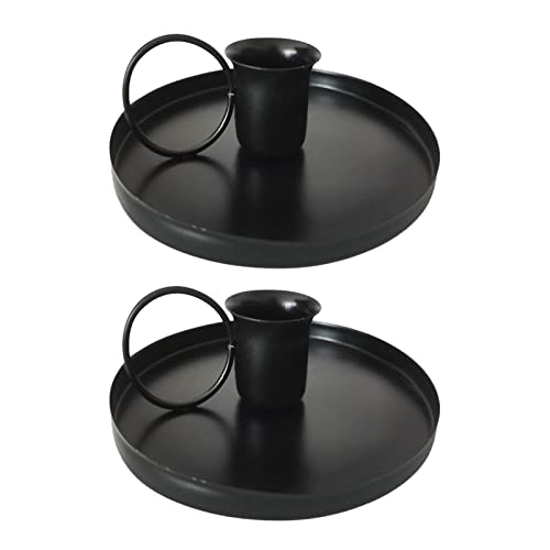 2pcs Eisen Kerzenständer, Metall Kegel Kerzenhalter, schwarz Kerzenhalter, Retro Chamberstick Halter, für Hochzeit Party Dekoration Esstisch Housewarming Geschenk