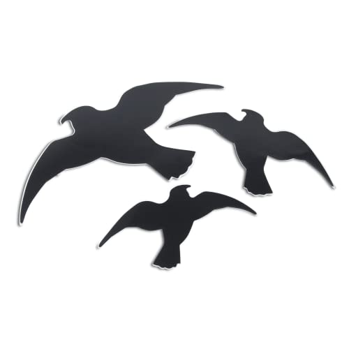 Windhager Vogel-Silhouetten EASY STICKER, Vogelaufkleber Fensterschutz, Vogel Aufkleber gegen Vogelschlag, schützt Vögel vor transparenten Großflächen, Vogelschreck Aufkleber, 3 Stück, 07116