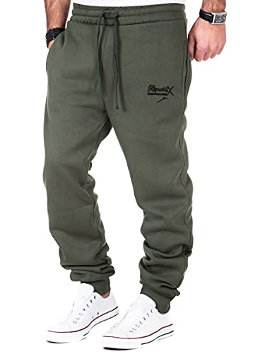 REPUBLIX Herren Sporthose Jogger Jogginghose Sweatpants Trainingshose R-0052 Khaki L