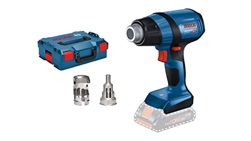 Bosch Professional 18V System Akku-Heißluftgebläse GHG 18V-50 (ohne Akkus und Ladegerät, inkl. Reflektordüse, 32 x 33 mm, Reduzierdüse, 9 mm, in L-BOXX 136)