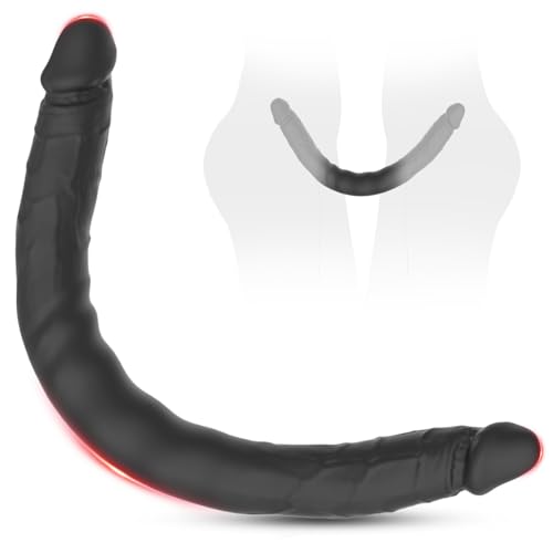 400mm Doppeldildo Flüssigsilikon Dildo xxl,Double Dildos Riesen Dildo Schwarz Anal Dildo,Analplug für Frauen,Realistischer Dildo,Strap on Umschnall-Dildos Sex Spielzeug für die Frau Lesbische