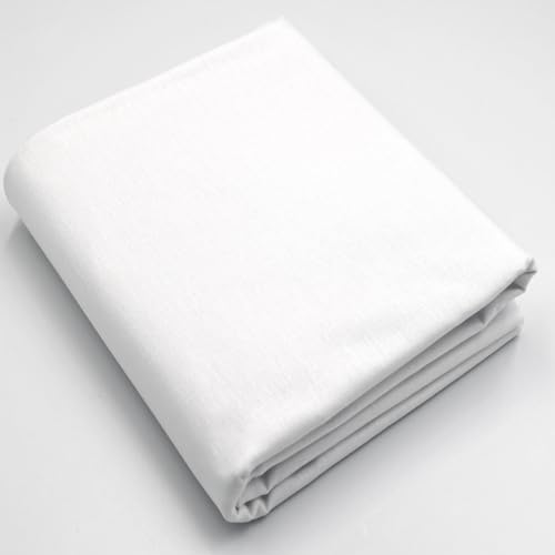 Stoff Virginia Tex, Meterware, Baumwollstoff 100%, große Breite 240 cm, Baumwollstoff 100% Oeko -Tex Standard 100 Unifarben zum Nähen (Weiß, 200 cm)