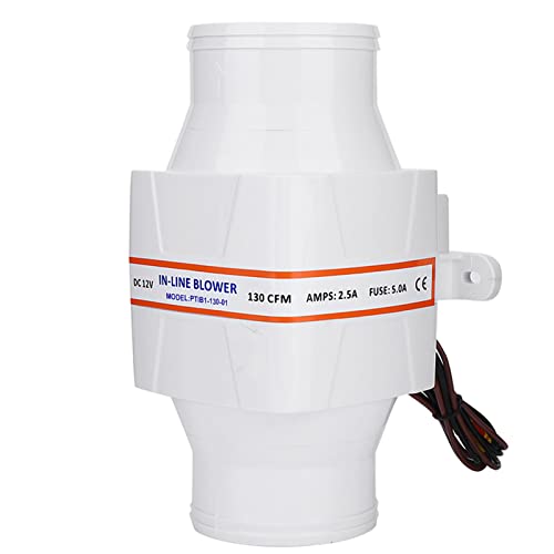 Luftgebläse, Inline Marine Bilgeluftgebläse, 3 Zoll 130CFM Inline Gebläse, Stummgeschaltete Belüftung für Wohnmobile, 12V Lüfter für Wohnmobile, Yachten, Wohnwagen