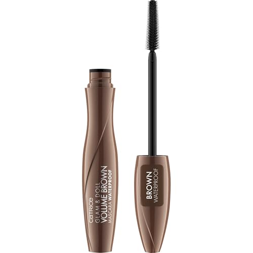 Catrice Glam & Doll Volume Brown Mascara Waterproof, Braun, volumengebend, definierend, verlängernd, matt, vegan, wasserfest, ohne Mikroplastikpartikel, Nanopartikel frei, 1er Pack (10ml)