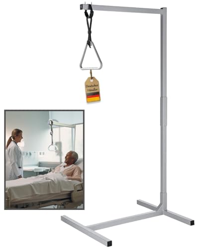 FabaCare Bettgalgen mit Trapezgriff, Mobile Aufstehhilfe, Aufrichthilfe für Bett, verstellbare Griffhöhe, Bettgriff, Bettaufrichter bis 100 kg