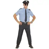 Widmann - Kostüm Polizist, Hemd, Hose, Gürtel, Krawatte, Hut, Uniform, Karneval, Motto-Party
