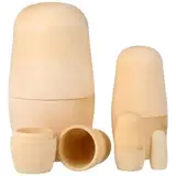 JOINPAYA 5pcs Unbemalte matroschkas: Rohling Russische Matroschka-Puppen Unbemalte Leer Handgefertigt Stapelpuppen babuschka Puppen hölzerne nistpuppen Dekorationen Desktop