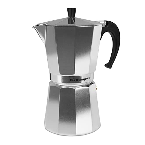 Orbegozo KF1200 KF 1200 Italienische Kaffeemaschine, Aluminium, Metall