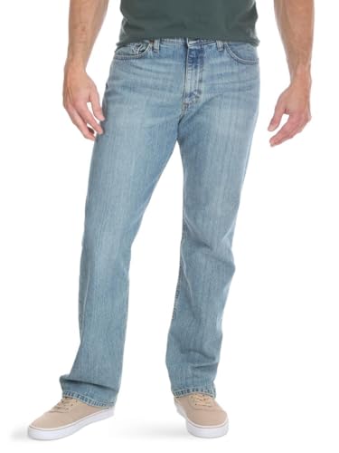 Wrangler Authentics Herren Regular Fit Comfort Flex Waist Jeans, Blau-Chalk Blue, 44W / 32L