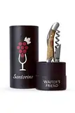 Santorino® Kellnermesser | Exklusives Sommeliermesser aus Campecheholz, 2 Stufen Weinöffner Korkenzieher Flaschenöffner