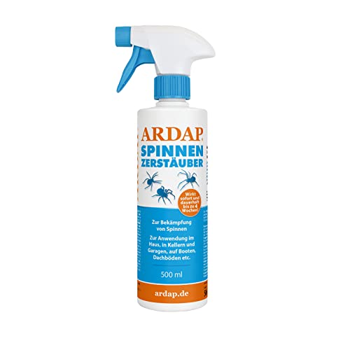 ARDAP Spinnen Zerstäuber 500ml - Anti Spinnenspray zur Spinnenabwehr - Spinnengift - Spray gegen Spinnen - Schnell & effektiv mit Langzeitwirkung - Ideal für Haushalt, in Kellern & Garagen