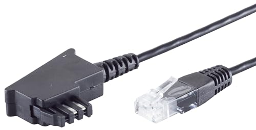1aTTack.de 1x 1,5m - Routerkabel TAE-F auf RJ45 (8P2C) TAE Kabel Anschlusskabel Router an Telefondose kompatibel mit DSL VDSL ADSL Fritzbox Internet - schwarz