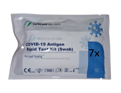 7 Stück Corona-Schnelltest für Zuhause, Aktueller Coronatest Laientest Nase Covid Selbsttest, SARS-CoV-2 Nasen-Selbsttest Covid-19, Test-Stripes für Erwachsene & Kinder, schneller Antigen-Test
