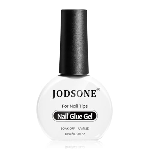 JODSONE 10ML Nail Glue Gel für Nagelspitzen Langanhaltender Verlängerungsklebstoff für klare Nagelspitzen und klare Press-On-Nägel, Nagelreparaturbehandlung, benötigt U V Licht gehärtet