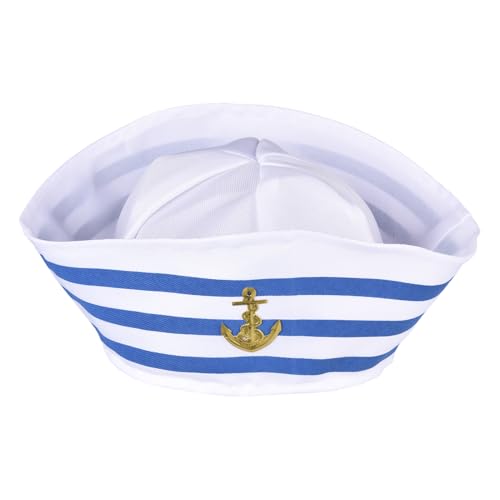 Navy Sailor - Verstellbare Seekapitäns Cap, Weißes Seemannkostümzubehör Für Erwachsene Und Kinder, Perfekt Für Halloween, Seemittelpartys Und Dress -up, Komfortable Passform, Authentische Look, Sa