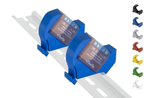 Shelly-MINI Hutschienenhalter/Adapter "Mini" DIN Rail bracket (35mm) (2er-Set Blau, Prime)