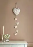 Rustikaler Shabby Chic 6X Wandbehang Wicker Hearts Led Lichterketten Batteriebetriebene Rattan Hearts Wandtattoos Valetine's Day Decoration