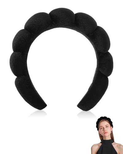 KGDUYC Damen Spa Haarband Stirnband Weicher Schwamm Hautpflege Schwarz Make up Haarband Haarreifen Haarschmuck zum Waschen des Gesichts Make up Entferner Dusche Hautpflege