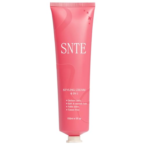Haarstyling-Creme, 150 ml, 4-in-1-Styling-Creme für Fliegendes Haar, Glättende Creme für Glänzendes Haar, Nicht Fettende Creme zum Definieren von Locken, Haarcreme ohne Chemische Zusätze