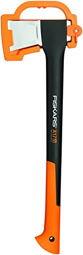 Fiskars Spaltaxt, Inklusive Klingen-/Transportschutz, Länge: 60 cm, Antihaftbeschichtet, Hochwertige Stahl-Klinge/Glasfaserverstärkter Kunststoff-Stiel, Schwarz/Orange, X17–M, 1,53 kg, 1015641