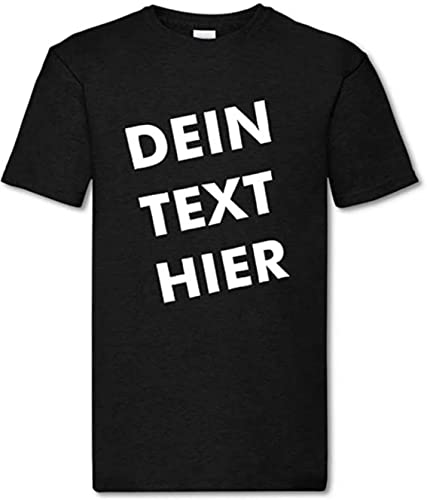 T-Shirt für Herren schwarz XL - mit Foto Bedruckt und Wunschtext - personalisiertes Shirt mit Aufdruck - Geschenkidee für Männer Sport Party individuell gestalten