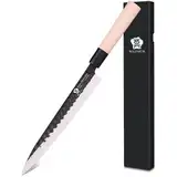 WILDMOK Sushi-Sashimi-Messer 25,5 cm mit deutschem Yanagiba-Edelstahl, Küchenmesser für Linkshänder, zum Schneiden von Sushi, Filetieren von Fisch und Schneiden von Gemüse