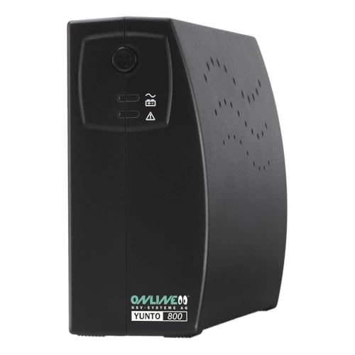 Online USV-Systeme YUNTO 800 Unterbrechungsfreies Netzteil 800 VA 3 Ausgänge AC Line Interaktivität - Ununterbrochene Energieversorgung (800VA, 480W, 180V, 270V, 230V, 230V) Schwarz