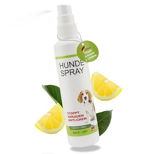 Jean K.- vet Hunde & Katzenabwehrspray gegen Urinieren & Kratzen von Möbeln 100ml, Geruchlos - Anti Kauspray, Fernhaltespray für Innen - Anti Kratz Spray Katzen, Knabberschutzspray, Hundeabschreckung