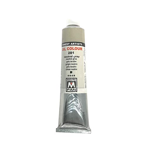 Ölfarbe für Künstler 84 Farben Professionelle Malerei Maestro Pan 45ml Tube (Neutral Grau)