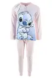 Disney Stitch Pyjama für Mädchen, T-Shirt und Lange Hose, 2-Teiliges Set für Mädchen, Stitch Design Pyjama aus Weicher Baumwolle, Größe 8 Jahre | Rosa