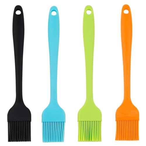 WeddHuis 4 Stucke BBQ Backpinsel Silicone Basting Pastry Brush für BBQ, Grill, Backen, Kochen (4 Farben)