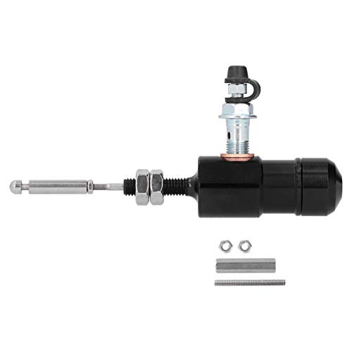 Hydraulisch Verstärkte Motorradbremse, M10x1,25 Mm Universal-Hydraulikkupplung für Motorrad Effiziente Transferpumpe Hauptzylinderstangensystem(B schwarz)