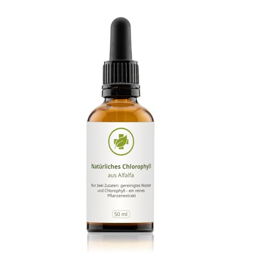 Natürliches Chlorophyll aus reinem Alfalfa 50 ml - Lebenselixier mit energetisiertem Wasser ohne Zusatz- und Konservierungsstoffe - höchste Bio-Verfügbarkeit - vegan
