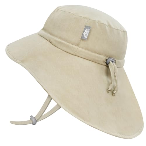 Jan & Jul Baby Adventure Sonnenhut mit Breiter Krempe und Nackenschutz (M: 6-24 Monate, Wheat)