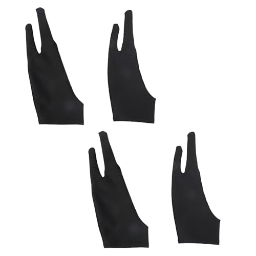 4 Stück Schwarz Zeichenhandschuh,Elastisch Weich Glatte Drawing Glove,Unisex Artist Glove,Schmutzabweisend Atmungsaktiv Rechte Linke Hand Glove,für Künstler Studenten Skizze Malen,Verhindert