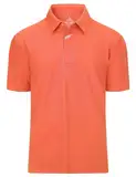 Poloshirt Herren Kurzarm T-Shirt Sommer Golf Polo Shirts Männer Polohemd mit Knopfleiste Atmungsaktives Tshirt Schnelltrocknend kühles Stoff Orange XL