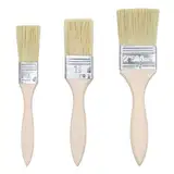 3pcs Holzgriffpinsel,Flachpinsel Set(1/1,5/2 inch),Pinsel lasur Holz,Lasurpinsel Holz,Paint Brush,Maler Pinsel,Lack Pinsel,Pinsel wandfarbe,Pinsel holzlasur,Pinsel für lackfarbe(25/35/47mm)