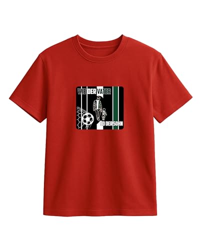 Hannover T-Shirt „Wie der Vater, so der Sohn“ mit Fußballmotiv in Vereinsfarben-Optik | Fanliebe über Generationen für Hannover (DE/NL/SE/PL, Alphanumerisch, L, Regular, Regular, Rot)