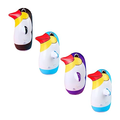 BESPORTBLE 4 Stück Pinguin Becher Pinguin Ballon Wackelmännchen Pinguin Stehaufpuppe Stehauffigur Aufblasbare Pinguin Figur Boxsack Aufblasen PVC Baby Riese Kleines Spielzeug