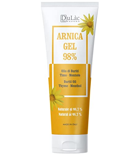 Dulàc - Arnika Gel Extra Stark 98% 100 ml, Schnelle Wirkung, Kühl Muskelkater Gel, Natürliche Formel, Hochkonzentriert, Dermatologisch getestet