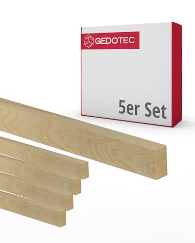 Gedotec Holzleisten - Holzbretter zum bauen Bastelklötzchen 100 cm lang | 5 Stück 5 x 10 mm | BASIC | vielseitiges Holz zum Basteln von verschiedenen Objekten - für Fensterbank Verkleidung innen