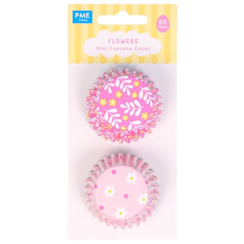 PME Oster Mini Cupcake-Förmchen Folienbeschichtet - Blumen, 60 Stück